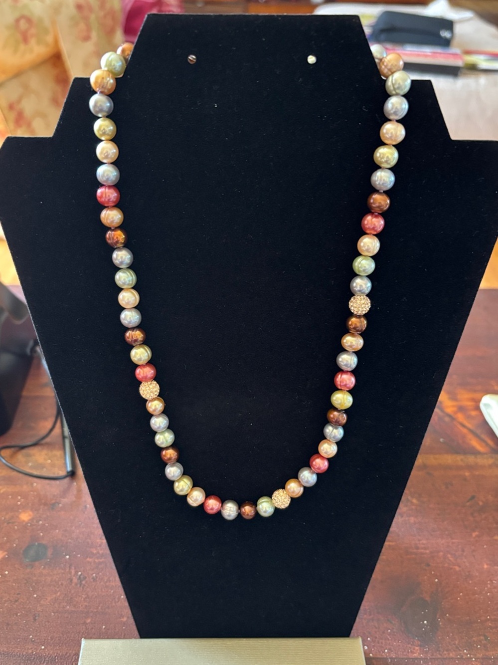 Honora Multicolor Pearl Necklace with Gold Accent Beads